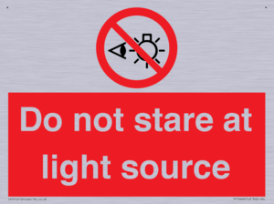 Do not stare at light source